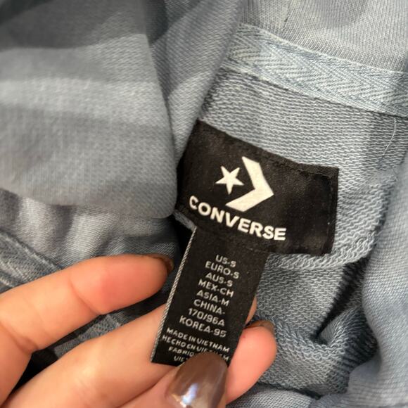 Converse blue men’s size small striped pullover hoodie - Picture 4 of 7